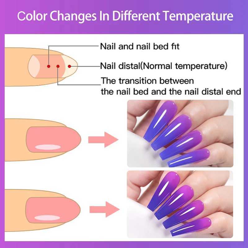 LILYCUTE 7ML Thermal Gel Nail Polish Ultra-thin Temperature Color Changing Gel Polish Semi Permanent UV Gel Nail Art Gel VarnishM240814