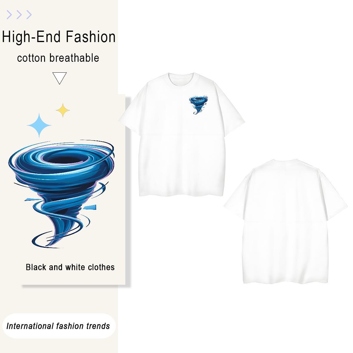 T Shirt For Man 100% Cotton 230g icon Beach Pure Cotton Black White Mens Tshirts 2024 New Comfortable Clothes