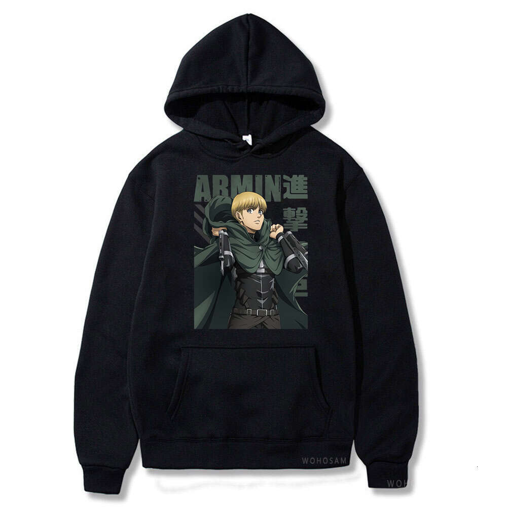 Attack Anime On Titan Men Women Hoodies Armin Arlert Graphic Printed Hooded Plus Size Sweatshirt Haruku Patchwork Streetwear