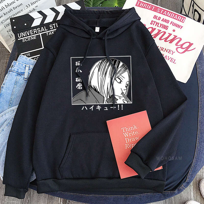 Haikyuu Anime Haruku Nekoma Kenma Kozume Manga Sweatshirt Long Sleeve Men Streetwear Volleyball Junior Winter Hoodies