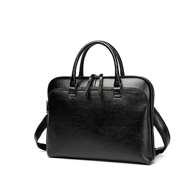 Womens Briefcase with Large Capacity Cowhide Leather and Simple Design Perfect for Commuting and Business Trips 240813