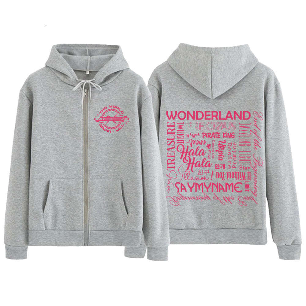 Ateez 2024 The World Ep.fin Will Zip-up Jacket Long Sleeve Zipper Sweatshirts Kpop Plus Size Haruku Winter Fleece Hoodie