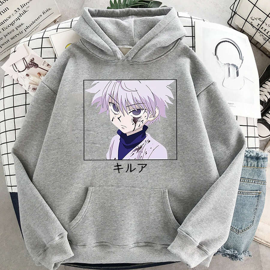 Anime Japan X Hunter Killua Men Women Hoodies Ullzang Student Style Haruku Plus Size Sweatshirt Casual Printed Pullover
