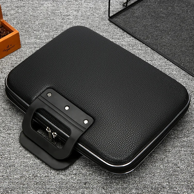 Hard Shell Briefcase Laptop Bag Waterproof PU Leather 240813