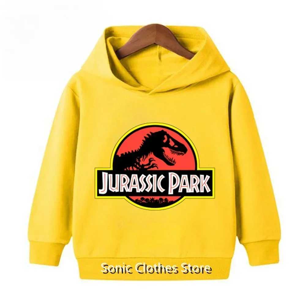 Jurassic Park Dinosaur Hoodie Kids Sweater Boys Girls Hoodie Suit Pullover Long Sleeve Spring and Autumn New Popular Anime MovieY240814