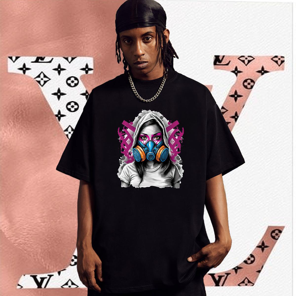 Mens T Shirts 100% Cotton 230g portrait Street wear Hip Hop Breathable Short Sleeve Plus Size Custom Couples T Shirts New Cool Design Wear