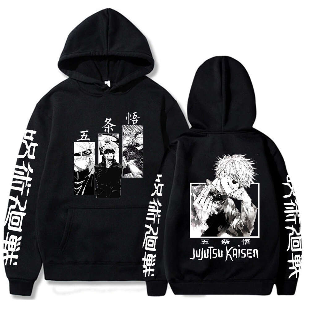 Jujutsu Anime Kaisen Hoodies Men Satoru Gojo Print Sweatshirt Autumn Winter Haruku Hoody Hooded Streetwear Plus Size Hoodie