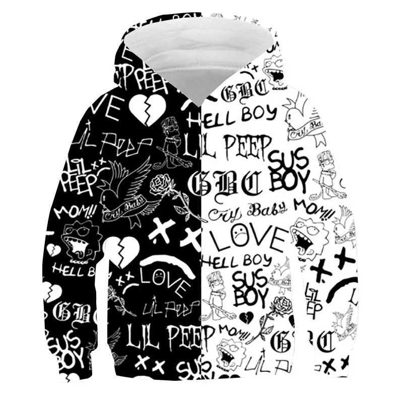 Funny 3D Lil Peep Hoodies Childrens Sweatshirt Boys Girls Streetwear Fashion Harajuku Hoodies Kids Pullover Boys Tops ClothingY240814
