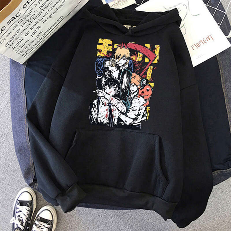 Man Chainsaw Anime Women Hoodies Plus Size Sweatshirt Haruku Female Long Sleeve Pullover Casual Streetwear Clothes Tops