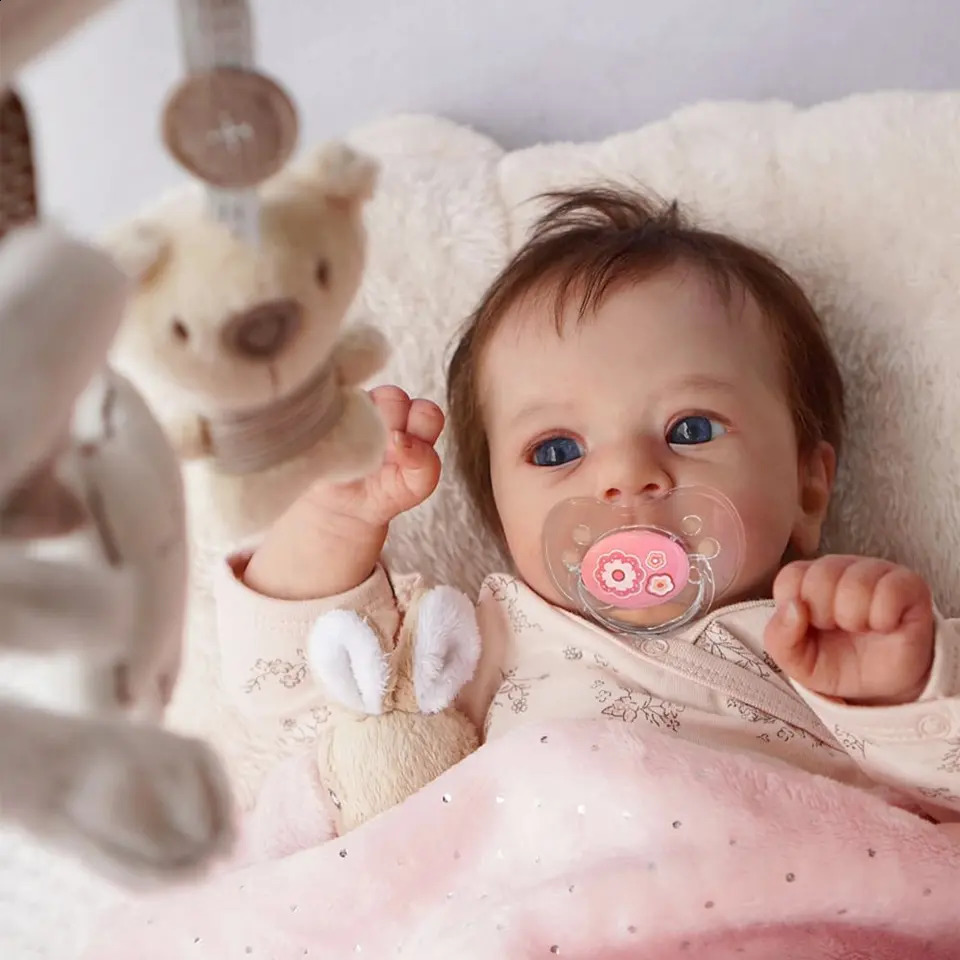 17-18Inch Finished Reborn Dolls Felicia Silicone Vinyl Or Cloth Doll Lifelike Adorable born Girl Christmas Gift for Kids 240808
