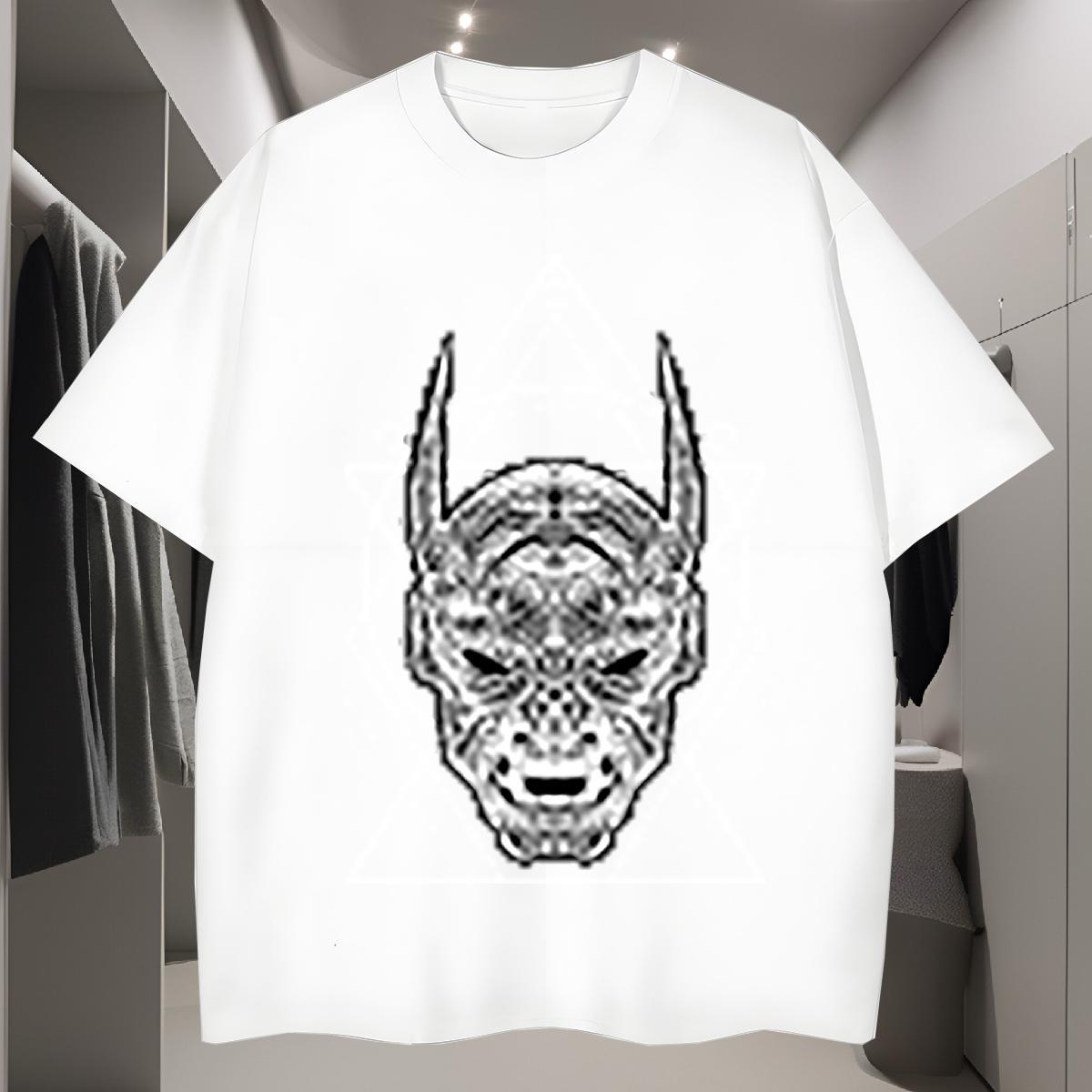 T Shirts Men 100% Cotton 230g painting Casual Short Sleeve O-Neck Plus Size Cartoon Men Clothes T-Shirt DIY Customized Soft Top Tees