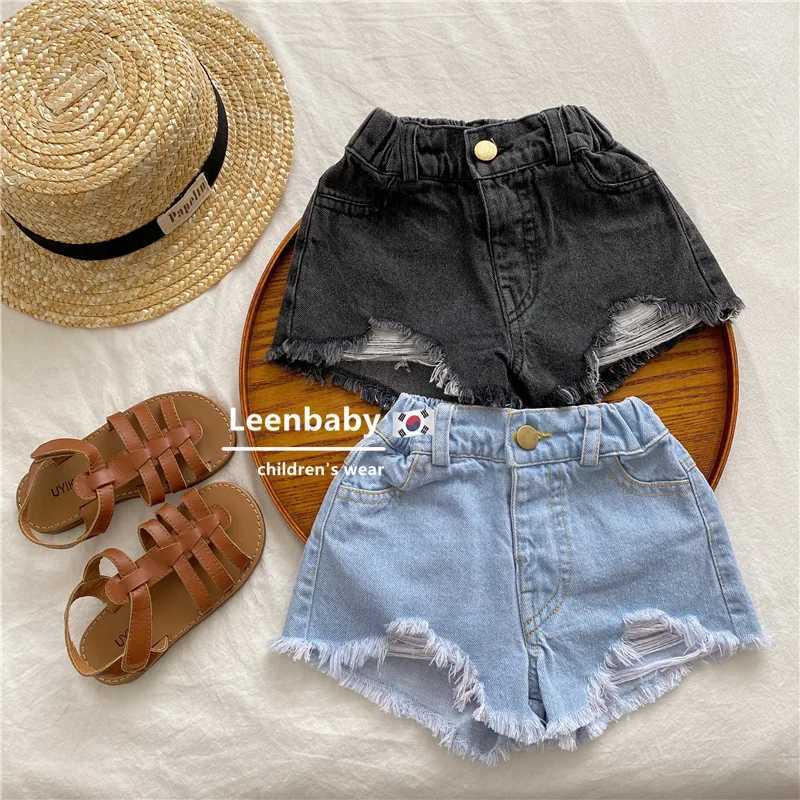 Baby girl denim shorts summer jeans childrens casual clothing W240813