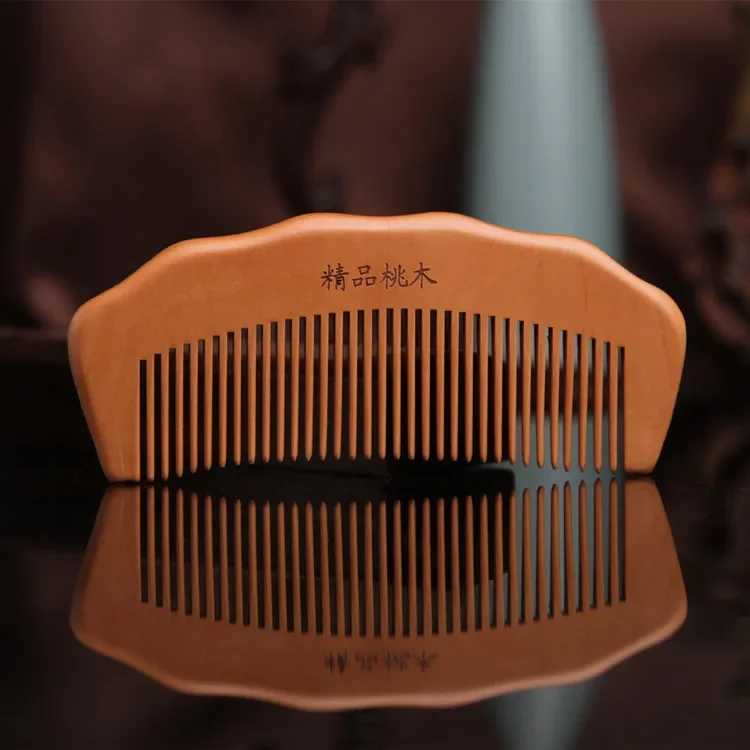 Natural peach wood comb anti-static brush classic massage hair comb for women hair loss reducing styling tool W240813