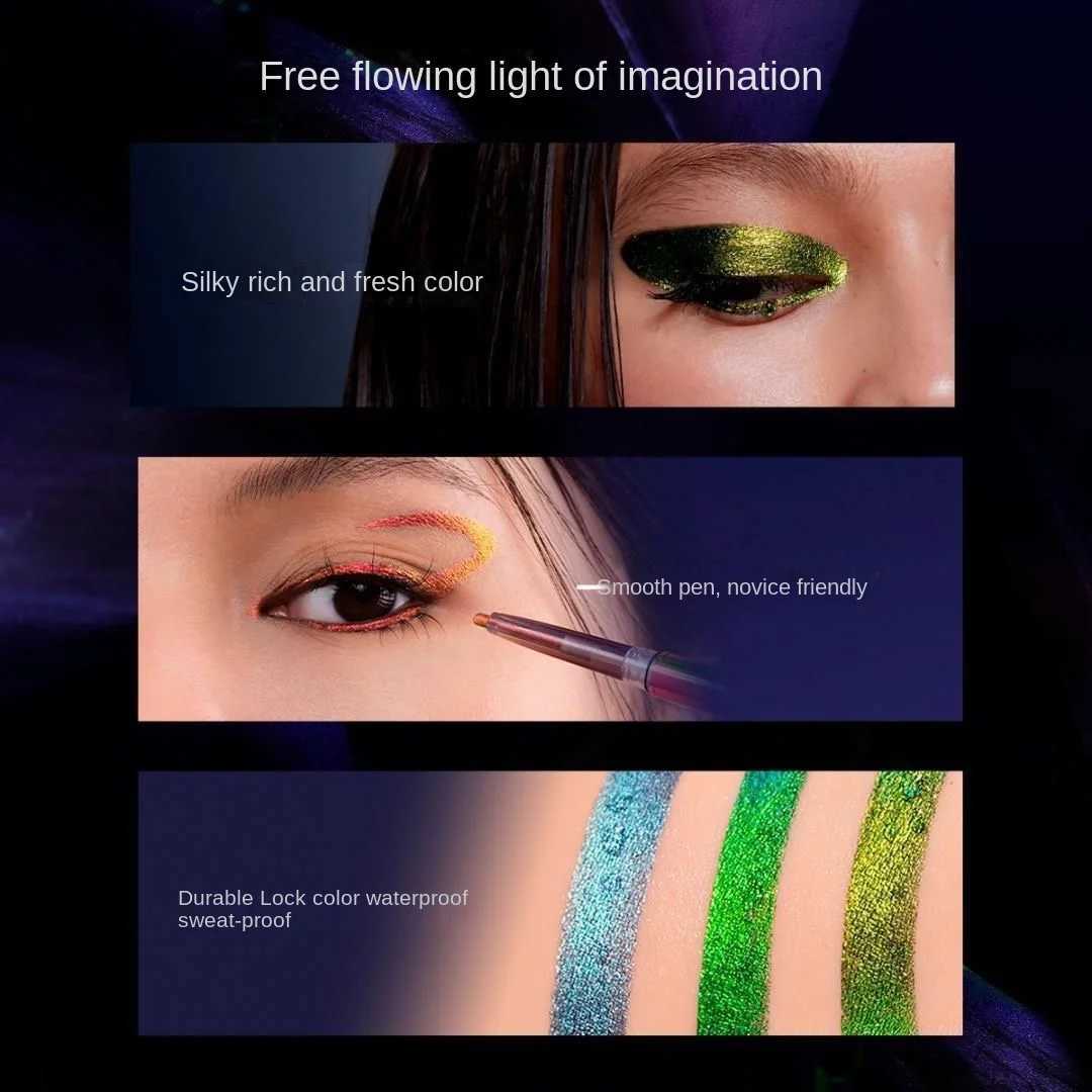Kaleidos Eyeliner Gel Pencil Waterproof Chameleon Colour Long Wear Glitter Metallic Waterproof Eye Pen Y240813