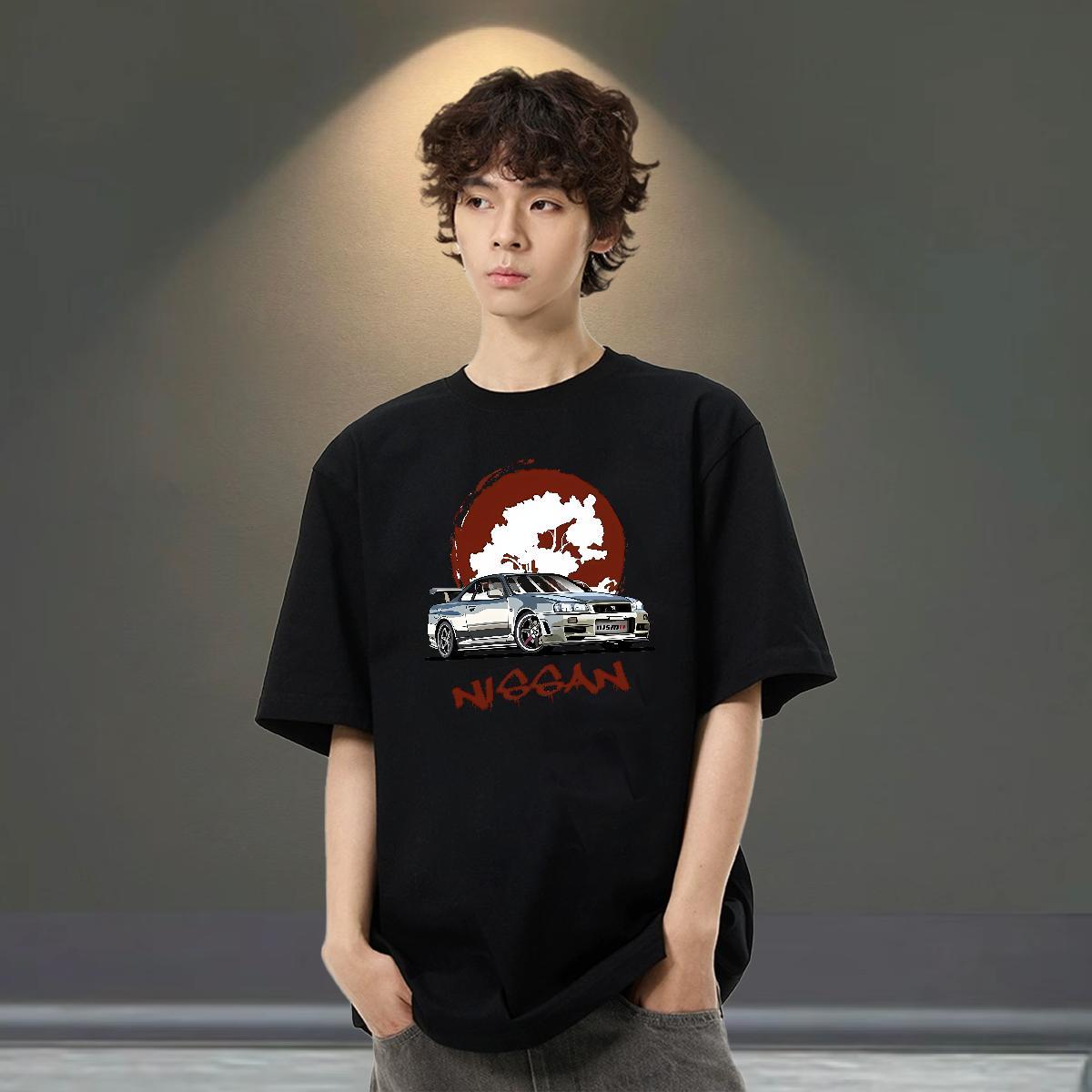 Cool Tshirts Casual 230g Cotton DIY Pure Cotton car Men T Shirts DIY Customized Top Tees