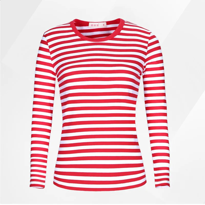 Men T-Shirt For Men Clothing Harajuku Womens t-shirt Slim Fit Cotton Stripe Long Sleeve Shirt Plus Size Fashion T-Shirts T01 240814