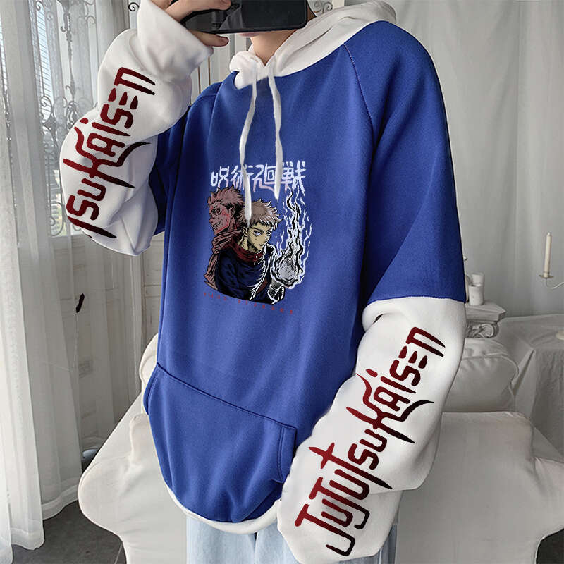 Anime Japanese Jujutsu Kaisen Hoodies Gothic Sukuna Ryoumen Yuuji Itadori Autumn Winter Men Plus Size Long Sleeve Sweatshirts