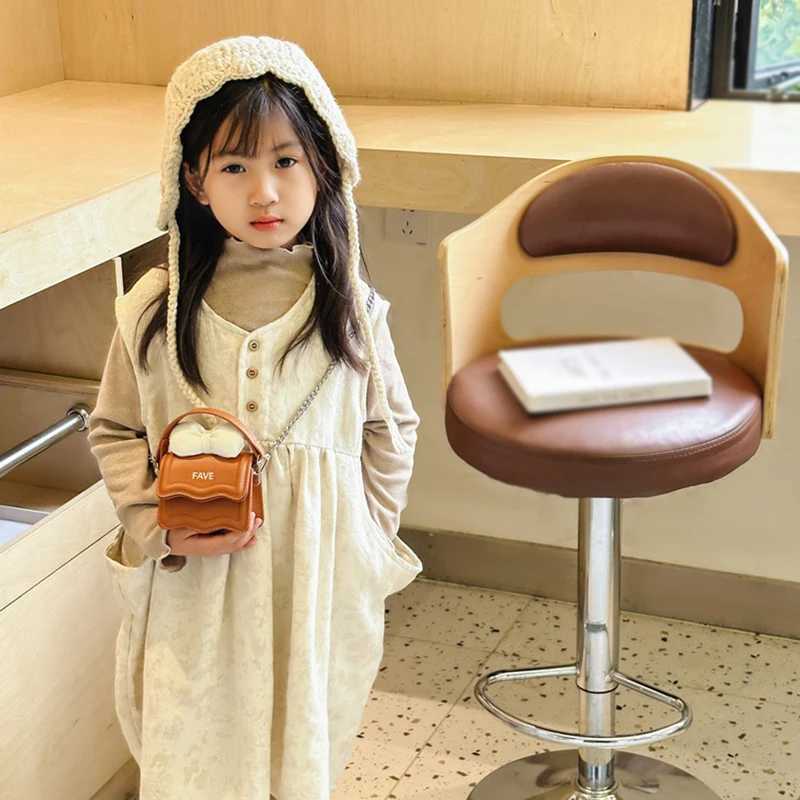Korean Childrens Single Shoulder Bag Girls Solid Bow Decoration Preschool Princess Handbag PU Mini Cute Baby Messenger Bag W240813