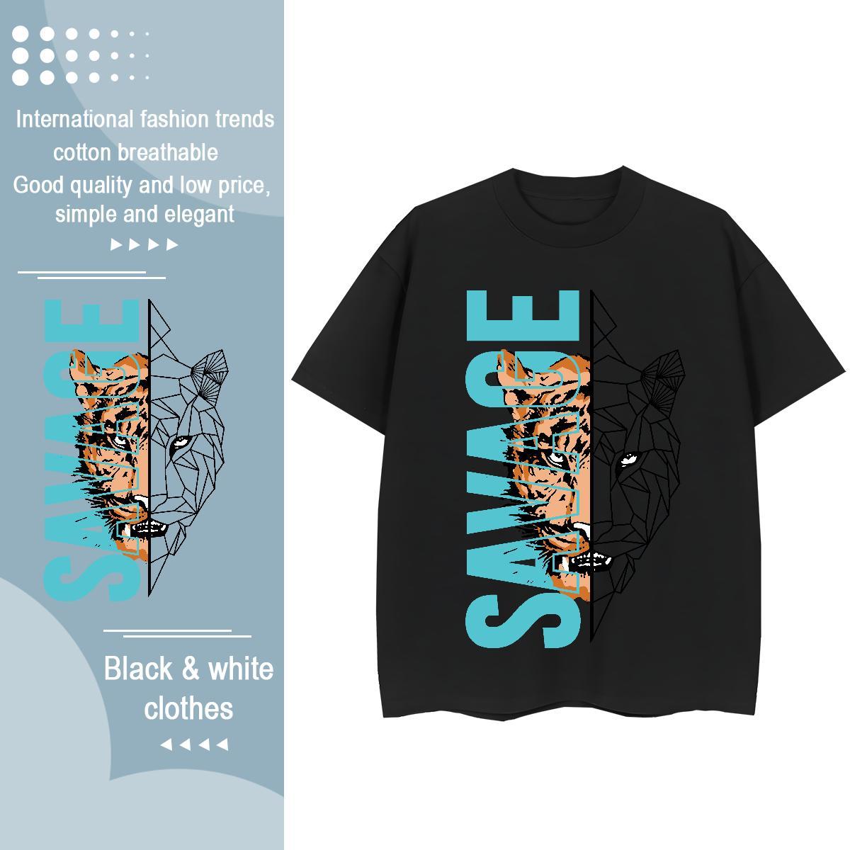 Cool T-Shirts Breathable Soft Sport Anime Print 230g 100% Cotton Tshirt for Man Woman DIY Customized Wear