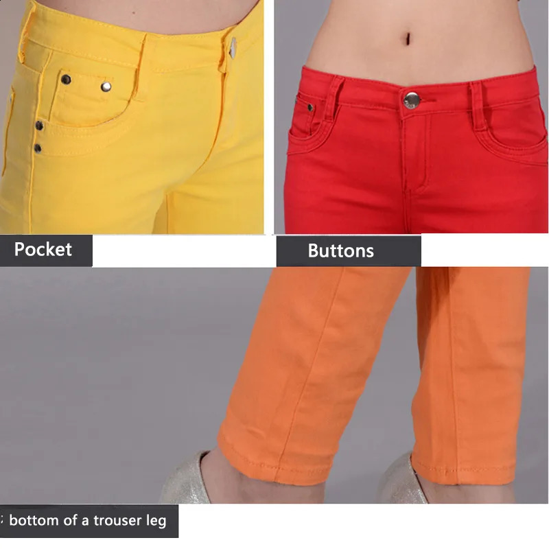 Fashion Casual Slim Elastic Denim Pencil Jeans for Women Sexy Mid Waist Thin Denim Trousers Candy color Stretch Skinny Pants 240813