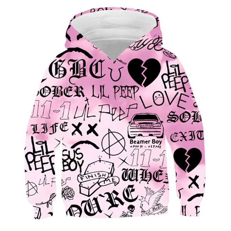 Funny 3D Lil Peep Hoodies Childrens Sweatshirt Boys Girls Streetwear Fashion Harajuku Hoodies Kids Pullover Boys Tops ClothingY240814