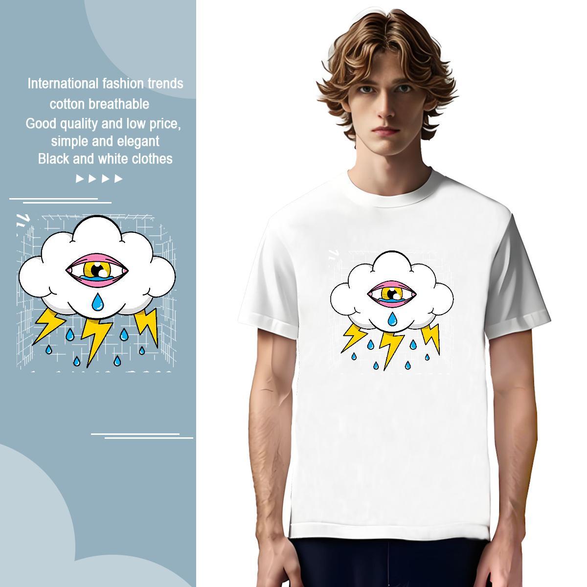 T-Shirts 230g Cotton eyes Hip Hop Street Breathable Short Sleeve Oversized 4XL Men Tees Designer Cool Top Tees