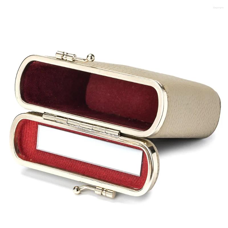 3 Cosmetic Bags Mini Portable Simple Leather Makeup Bag Mirror Storage Women Personal Use Small Lipstick Cases Cosmetics 4