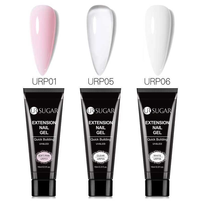 UR SUGAR 15ml Extension Nail Gel Acrylic Nail Reflective Glitter Sequins Effect Soak Off UV Extend Gel For Nail ExtensionsM240814