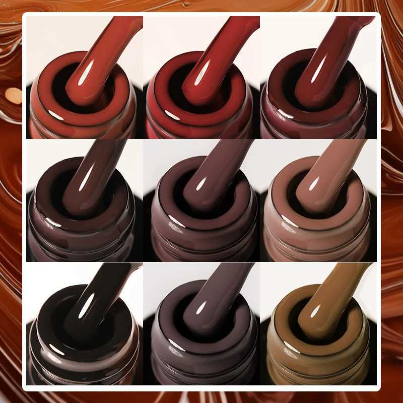 LILYCUTE 7ML Gel Nail Polish Brown Earth Coffee Color Series Semi Permanent UV Gel Chocolate Autumn Winter Nail Art Gel VarnishM240814