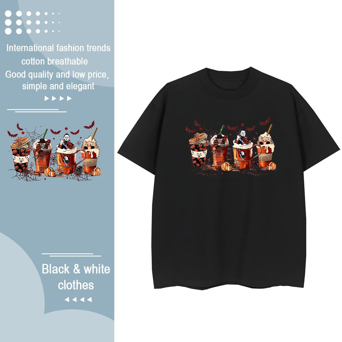 Designer Man T Shirts halloween Breathable Short Sleeve Anime Printing Street Oversized 230g Pure Cotton Men Tops Tees Factory Direct Clothes