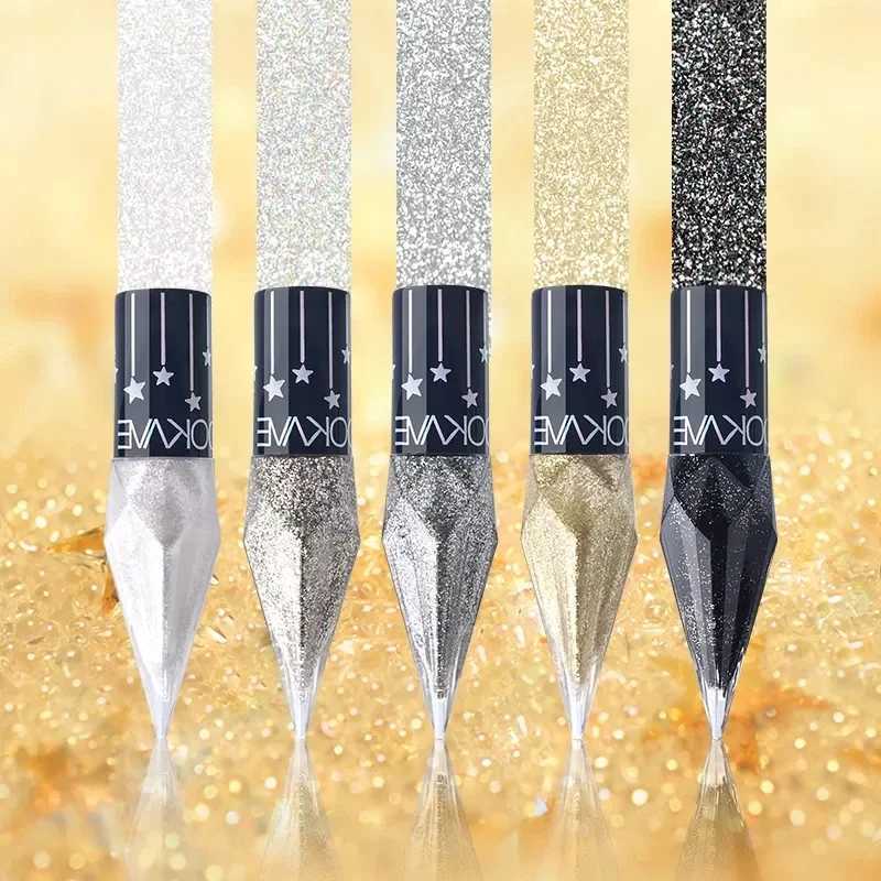 Professional High Quality Waterproof Long-Lasting Eyeliner High Gloss Liquid Diamond Starlight Amplification Double Silky Makeup Y240813