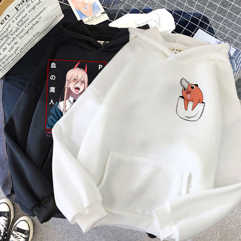 Man Chainsaw Anime Women Hoodies Plus Size Sweatshirt Haruku Female Long Sleeve Pullover Casual Streetwear Clothes Tops