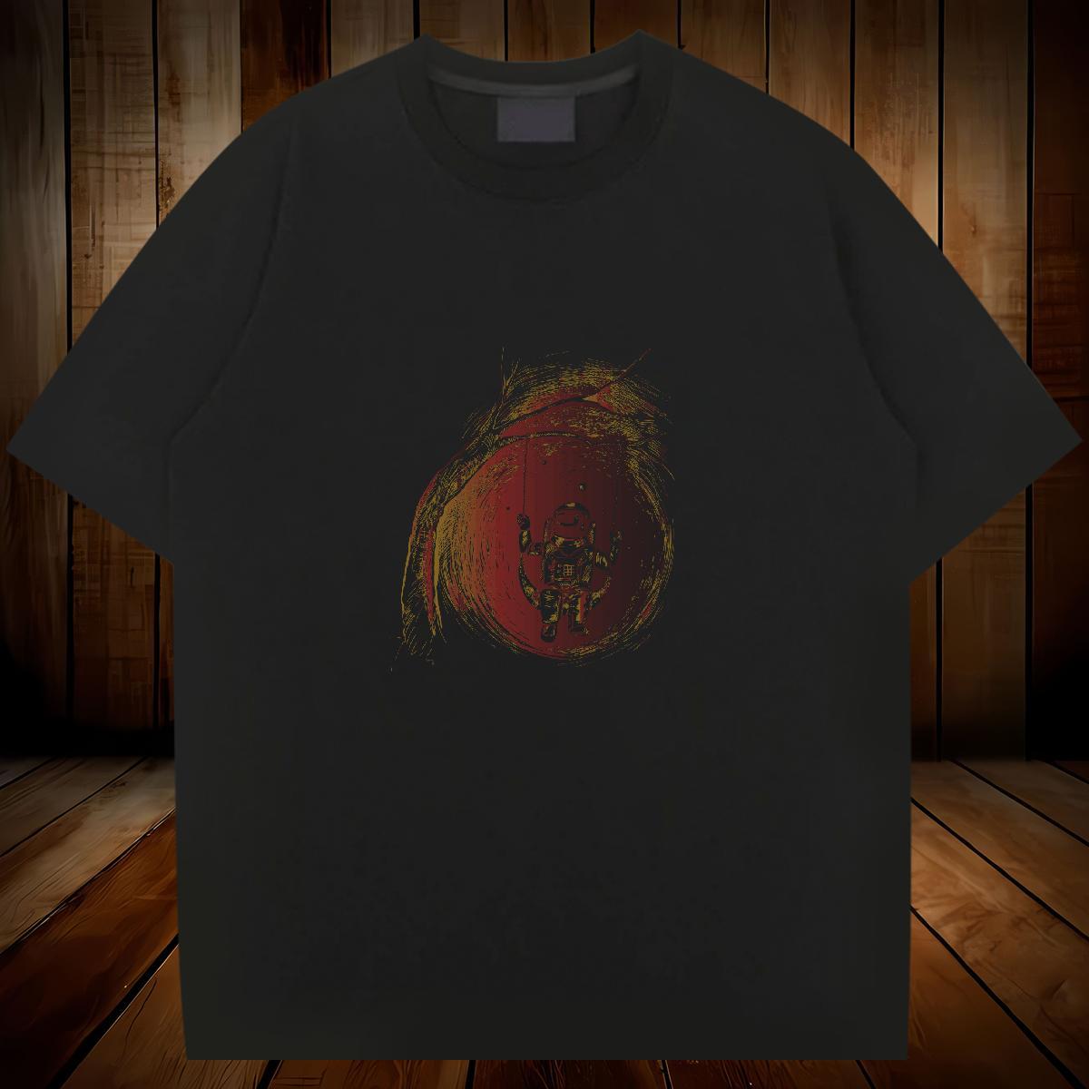 T shirt 230g 100% Cotton universe Outdoor Breathable Crew Neck Anime Mens Tshirts DIY Customized Cool Tops