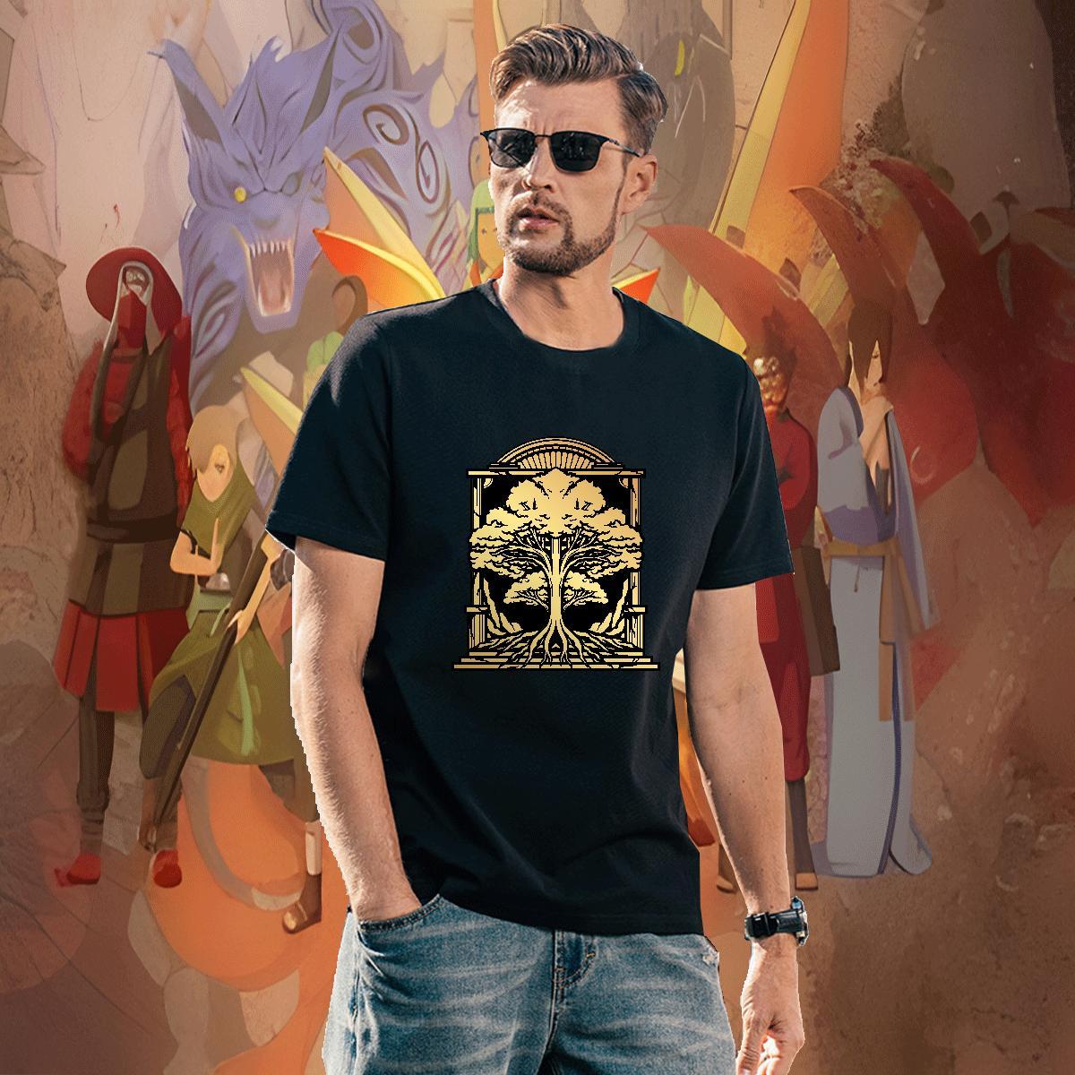 Free Shipping tree Men T Shirts Casual Daily Wear Tshirt for Man Woman 230g Cotton 2024 Summer Breathable Crew Neck Customized Top Tees