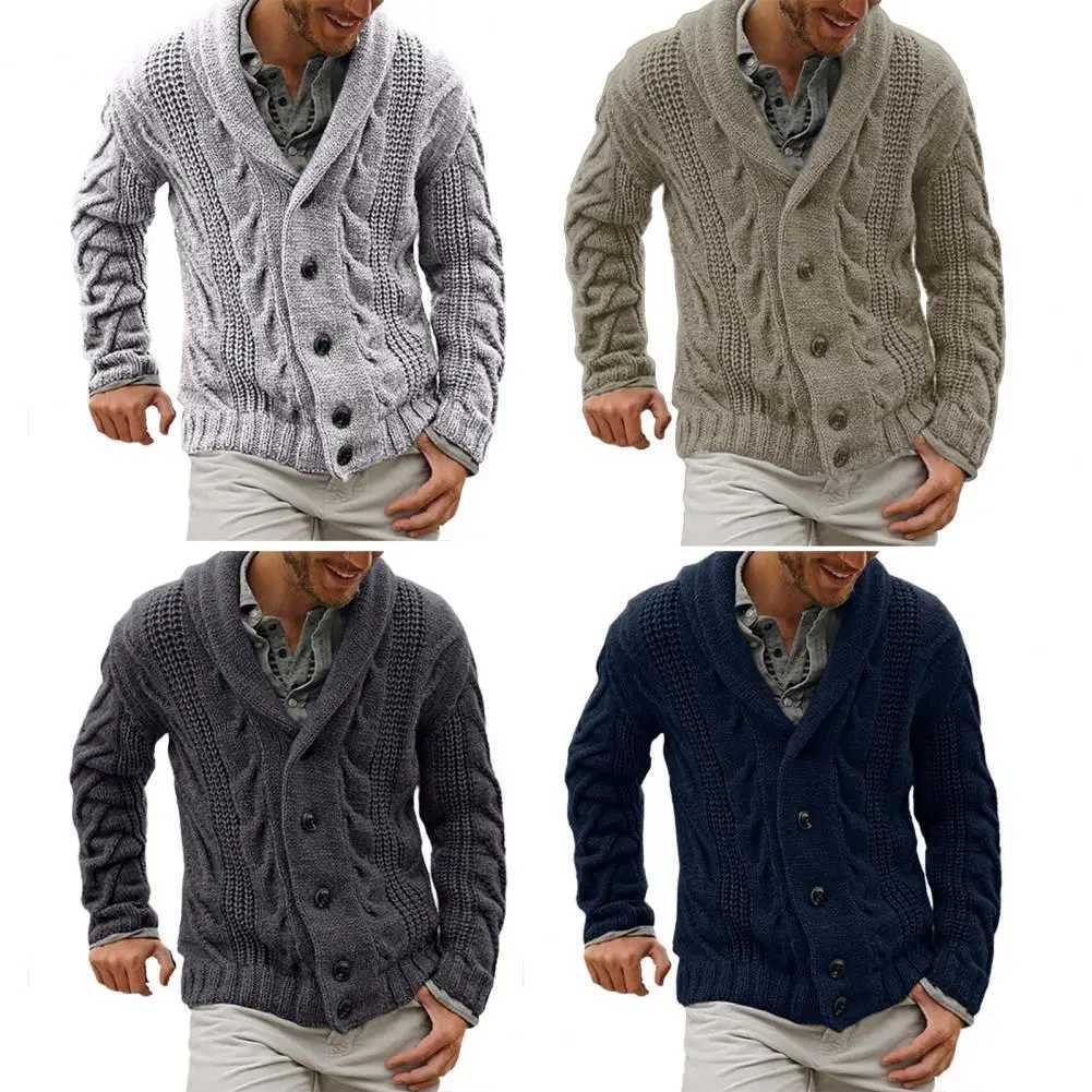Mens sweater jacket cotton blend button closed knit long sleeved fashion cardigan wool sweater for autumn and winter mens wearW240729