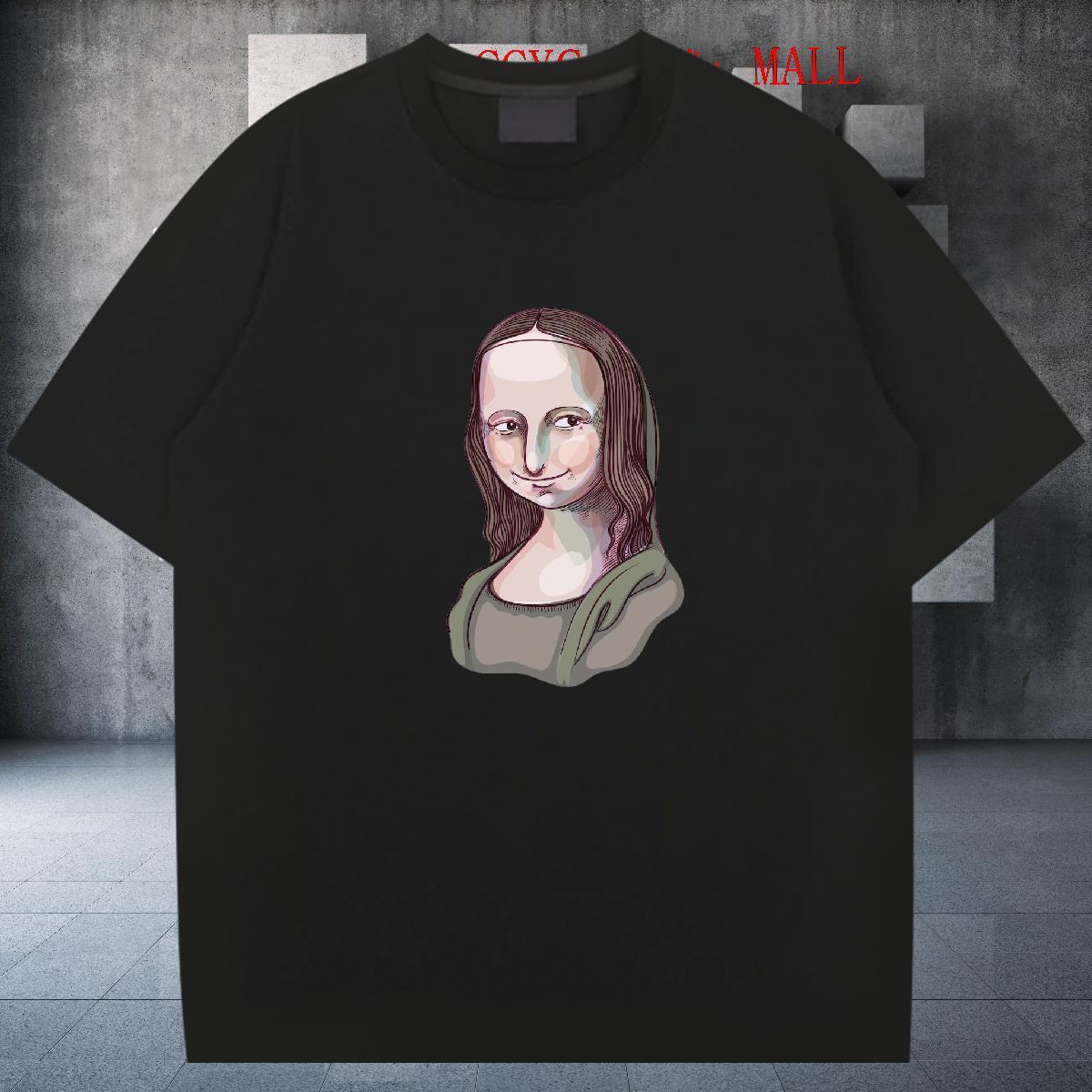 Designer portrait T Shirts Men Daily Outfit Tshirts 230g Cotton Classic O-Neck Short Sleeve Custom Print Oversized Tees Shirts