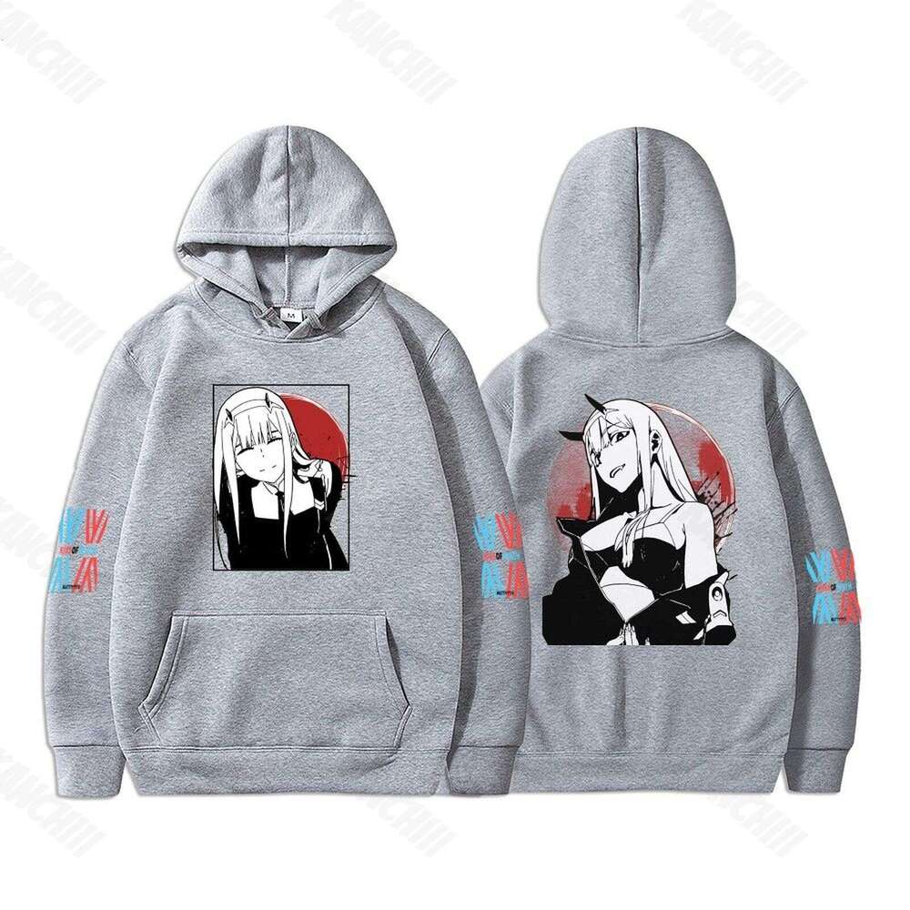 Anime Hot DARLING in the FRANXX Men Women Hoodies Zero Two Graphic Print Hooded Plus Size Sweatshirt Haruku Unisex Pullover Prt