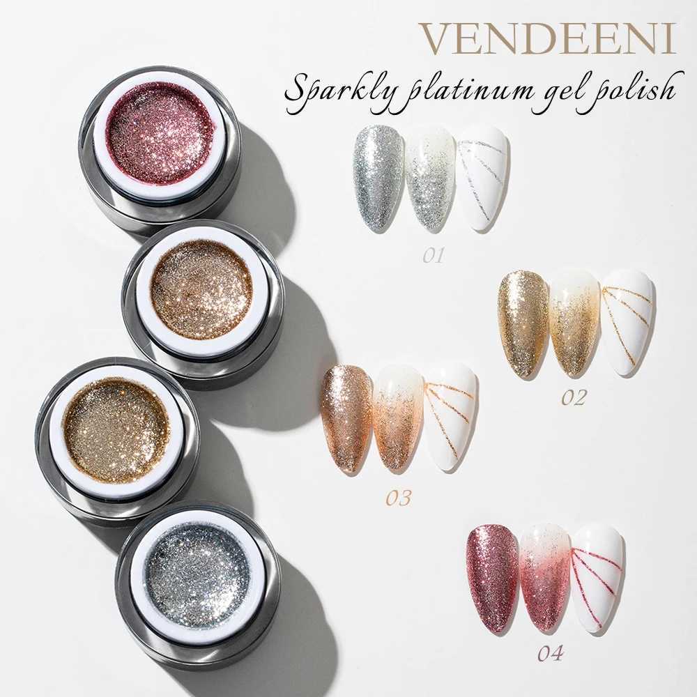 VDN Glitter Platinum Gel Nail Polish Fine Powder Hybrid Shiny Painting Gel Lacquer Manicure Nail Art Liner Sparkling Gel VarnishM240814