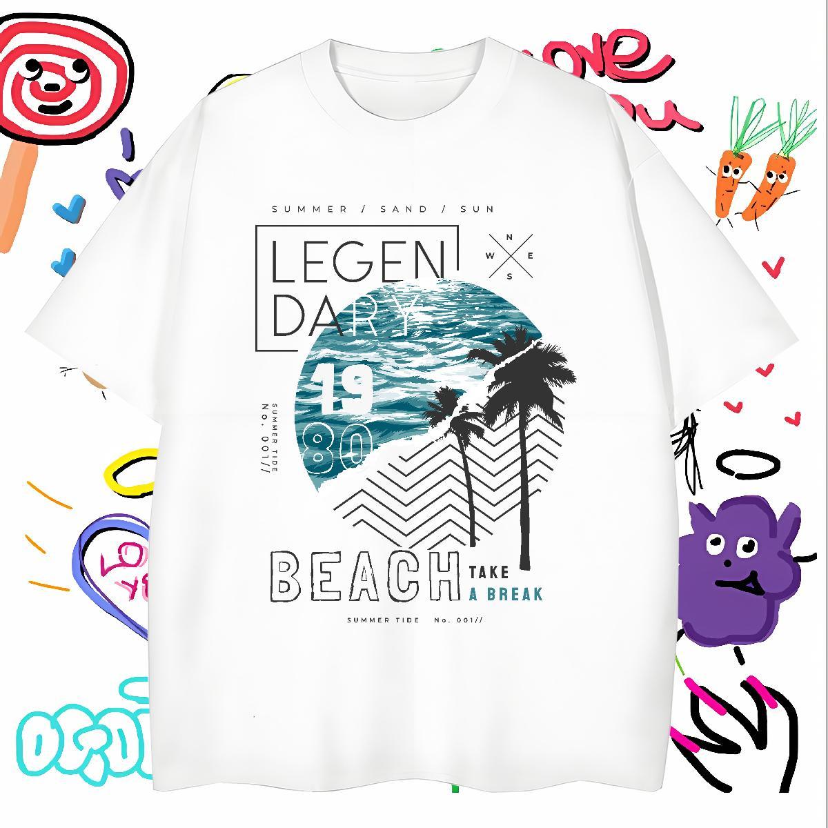 Cool Design tree T-Shirts for Men Casual Men Clothes T-Shirt 230g Pure Cotton Custom O-Neck Short Sleeve Custom Printing Tee Shirt