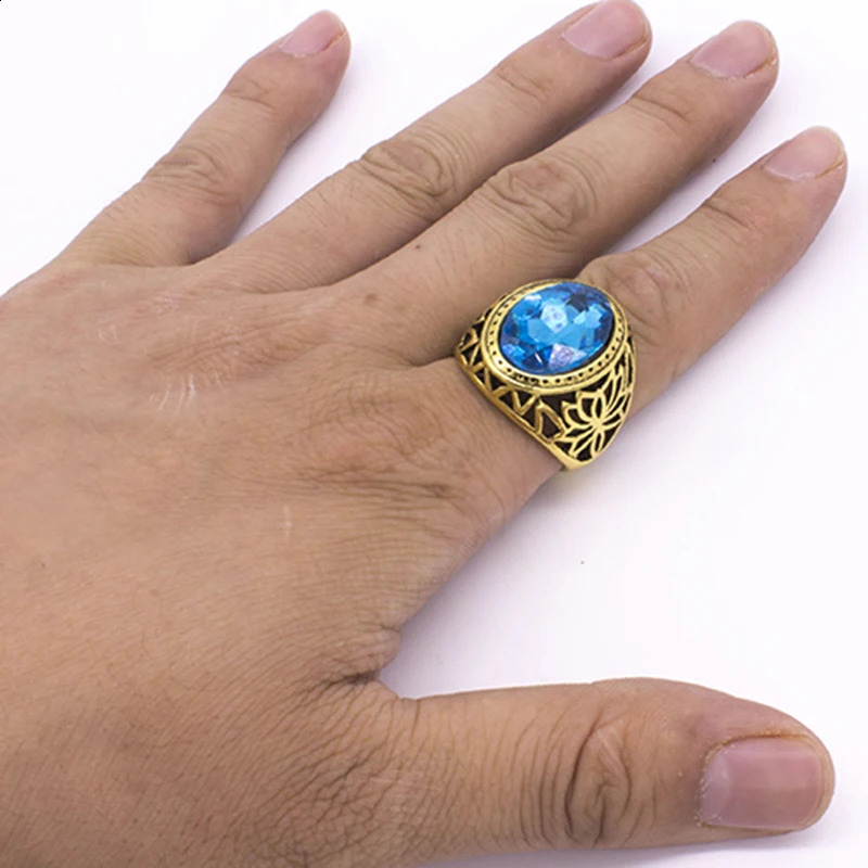 12 Pieceslot Mix Fashion Ring Jewelry Gold Color Retro Oval Colorful Glass Bohemian for Women Party Factory Price 240813