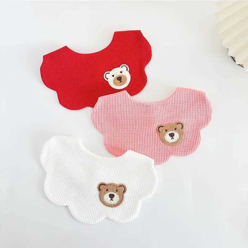 Bibs Burp Cloths Cute Baby Bib Lovely Cartoon Bear Newborn Baby Bib Lovely Cotton Waffle Salival Towel Bib for Toddler Boy Girl Baby AccessoriesL4812
