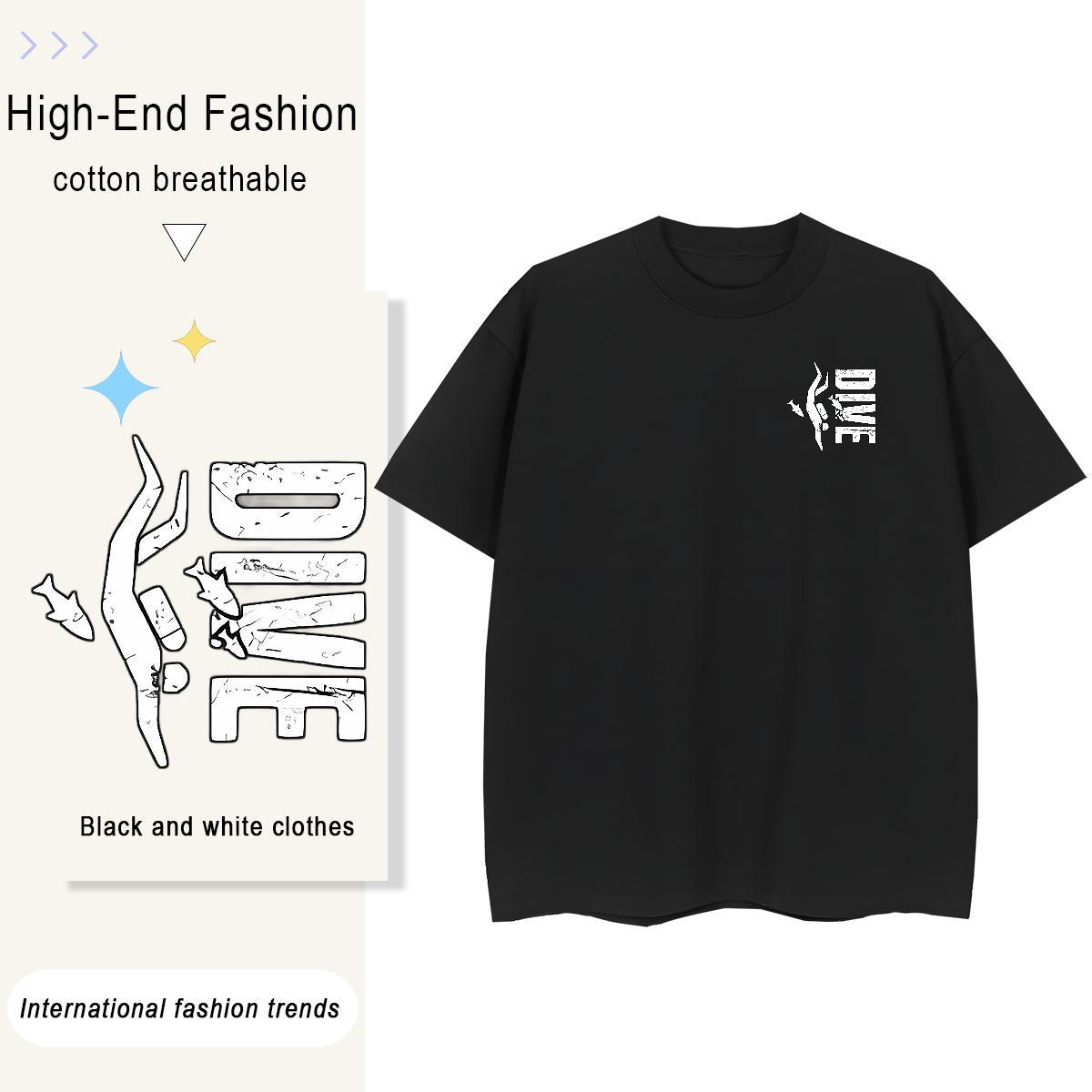 Men T Shirts 230g Pure Cotton painting Casual Beach Breathable Short Sleeve Oversized 3XL 4XL Mens Tshirts Fashion Designer Loose Fit Polos