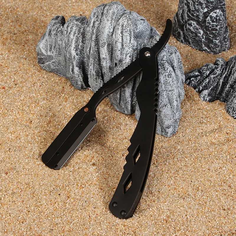 Mens Folding Razor Retro Manual Shaver Holder Portable Beard Trimmer Barber Shop Shaving And Haircut Tools Gift For Men Y1027M240814