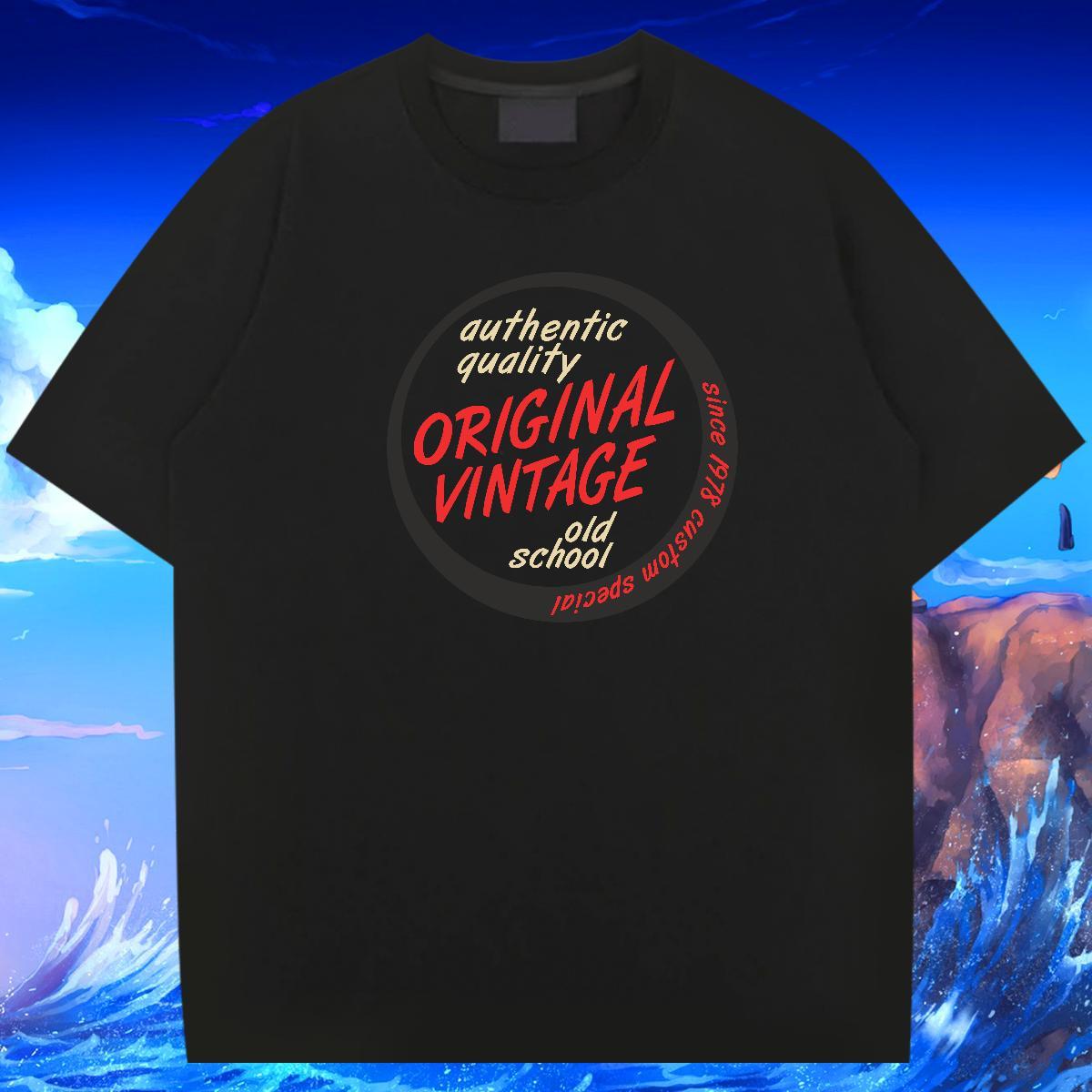 Popular Men Tops Tees Anime Printing Street 230g 100% Cotton Cartoon Printing L-4XL Crew Neck Breathable letter T Shirt For Man 2024 DIY Clothes