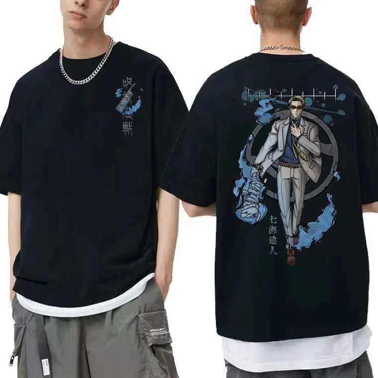 Anime Hot Jujutsu Kaisen Nanami Kento Graphic T Shirt Men Women Four Seasons T-shirts Haruku Manga Unisex Plus Size Tshirt -shirts shirt