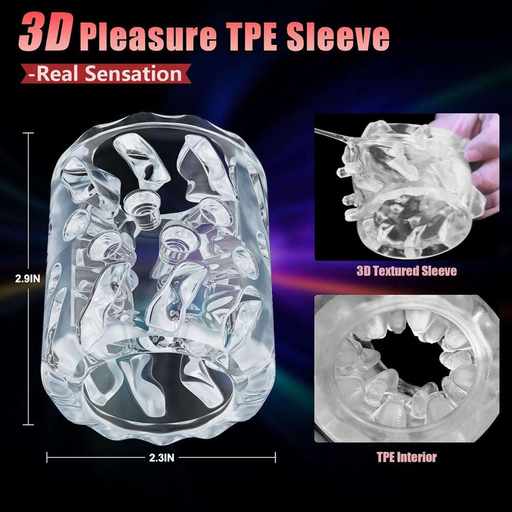 Hidden design for male sex toys, Anaranja male device with 7 thrust and rotation modes, dual open end sex machine, Tesseract shaped adult hands-free d