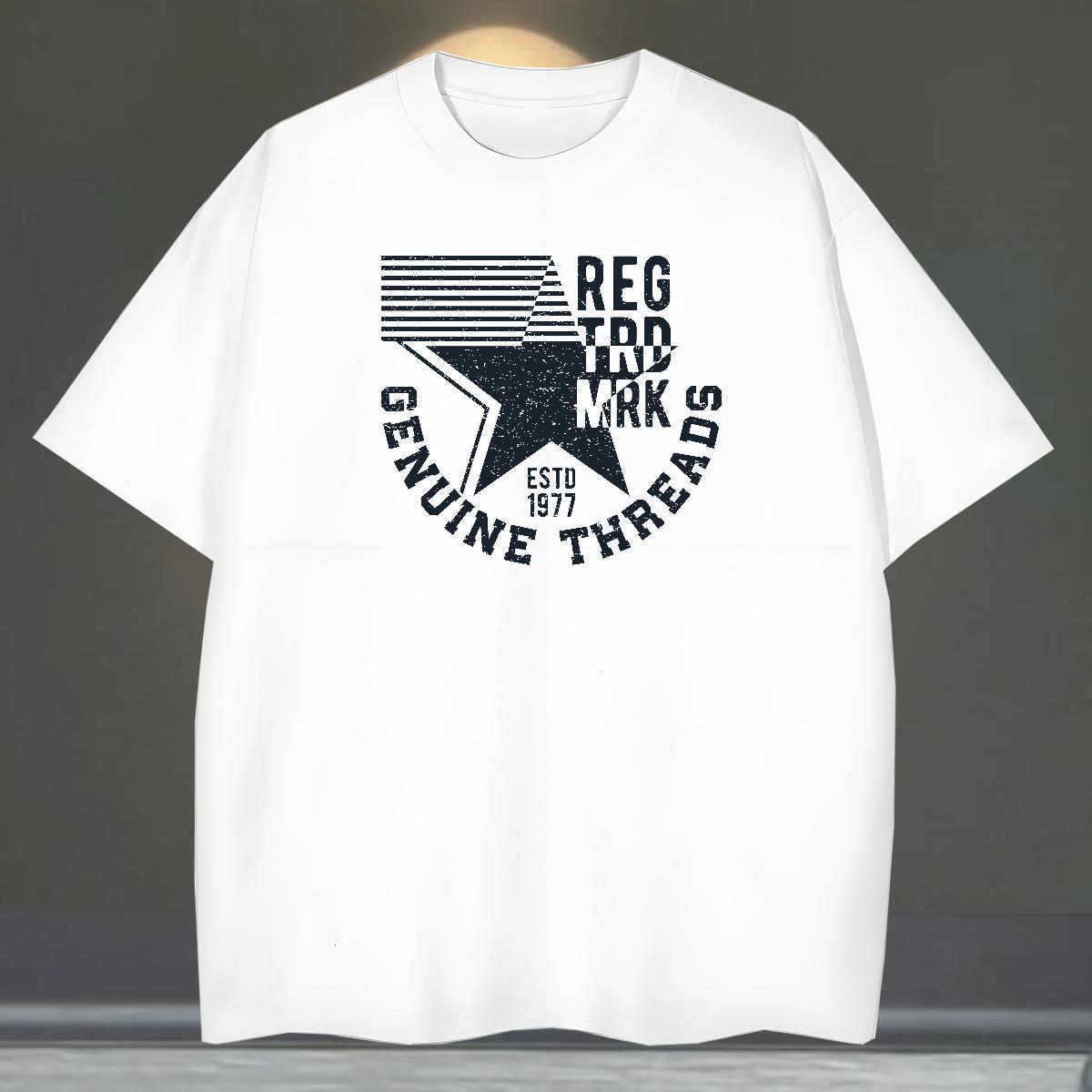 Wholesale Men Clothes T-Shirt Casual 230g 100% Cotton Customized Print Round Neck Short Sleeve letter T-Shirts for Men 2024 DIY Tops