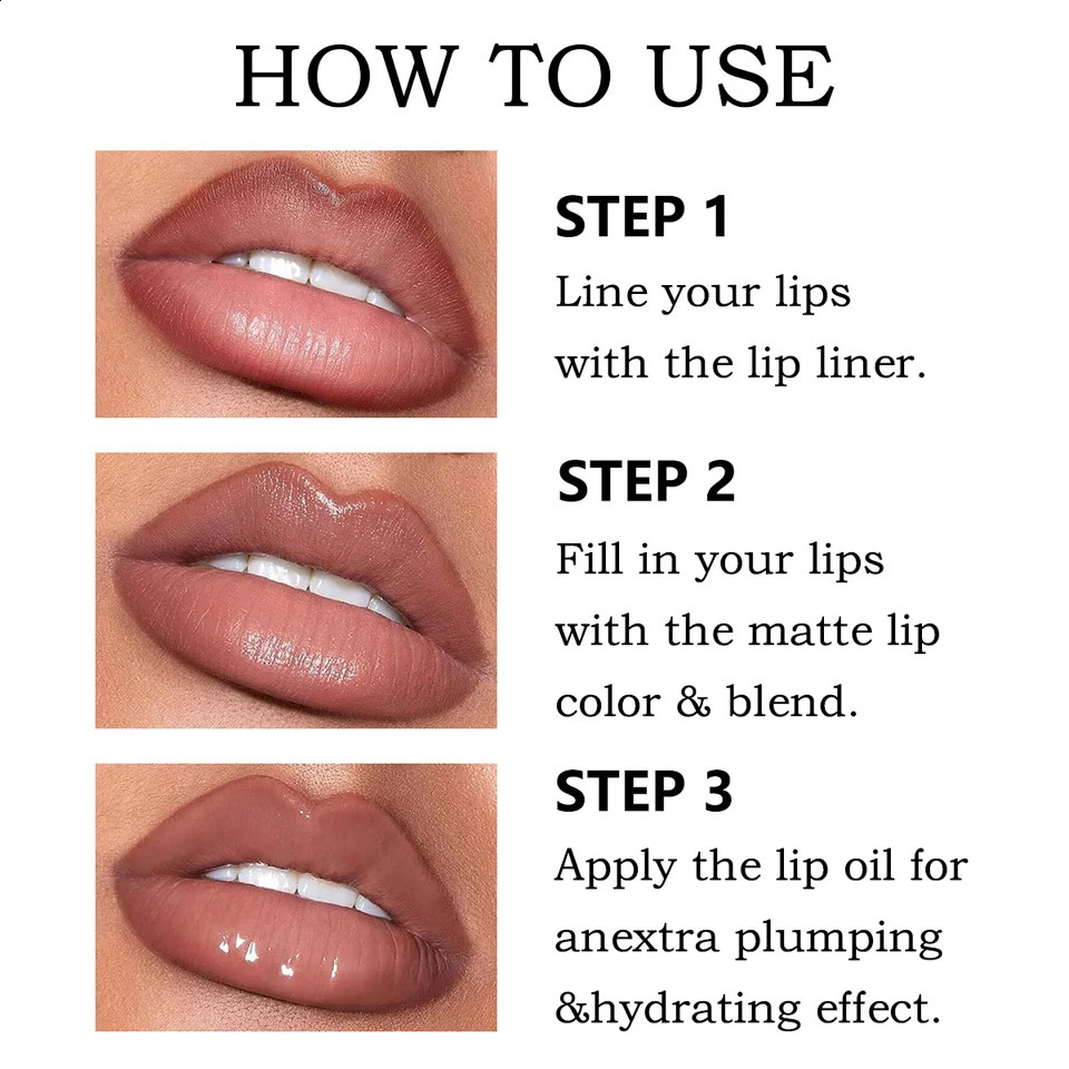 6pcs Lip Liner Pen 6 Colors Waterproof And Sweat-proof Not Easy To Fade Non-stick Cup Nude Lipstick Pencil SET 240814