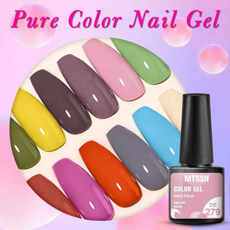 Mtssii Pink Purple Color Gel Nail Polish Spring Summer Semi Permanent For Manicure Soak Off Nail Art Gel Varnish Base Top CoatM240814