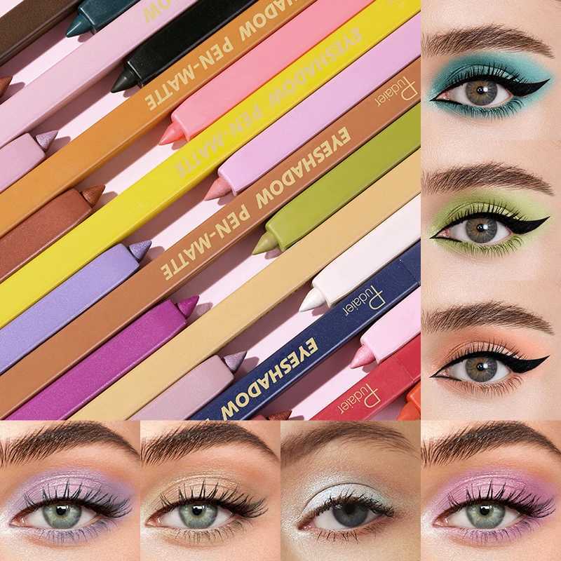 24 Colors Eye Shadow Pencil Glitter Matte Nude Pink Purple Eyeshadow Eyeliner Gel Pen Shimmer Highlighter Makeup with Sharpener Y240813